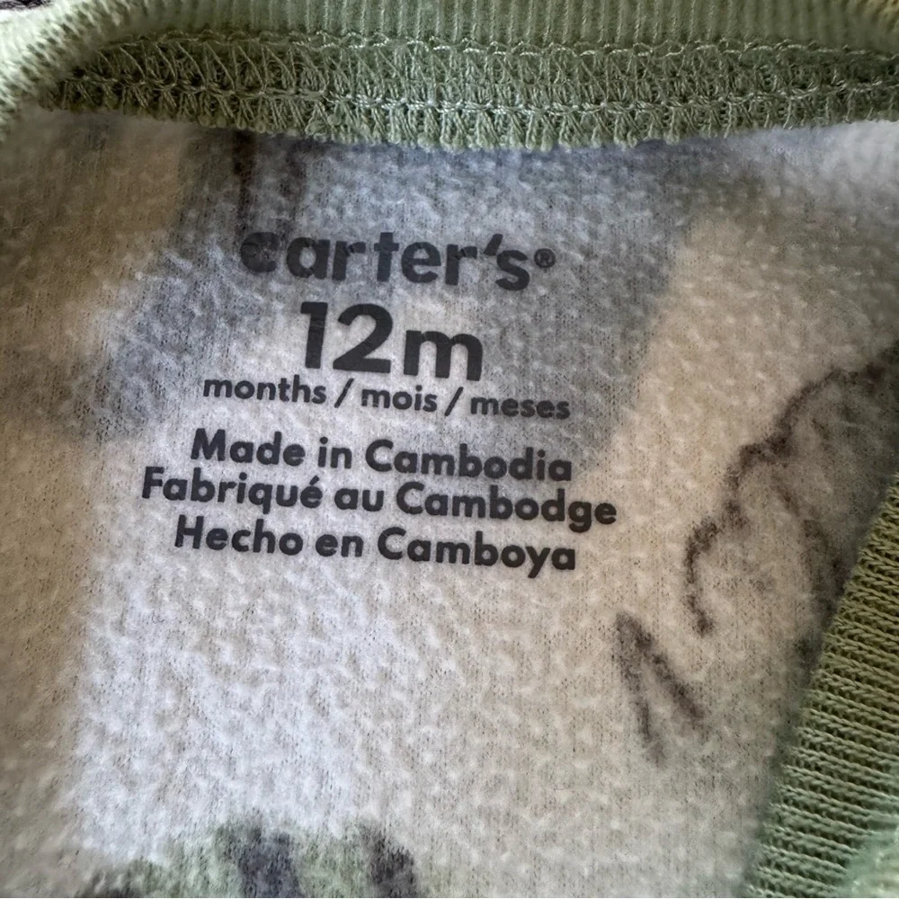 Carter’s Dinosaurs Fleece Pajama Footed 2-way Zip Baby Boy 12M